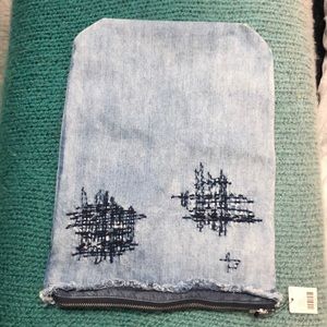 Cloth and Stone denim fold over clutch